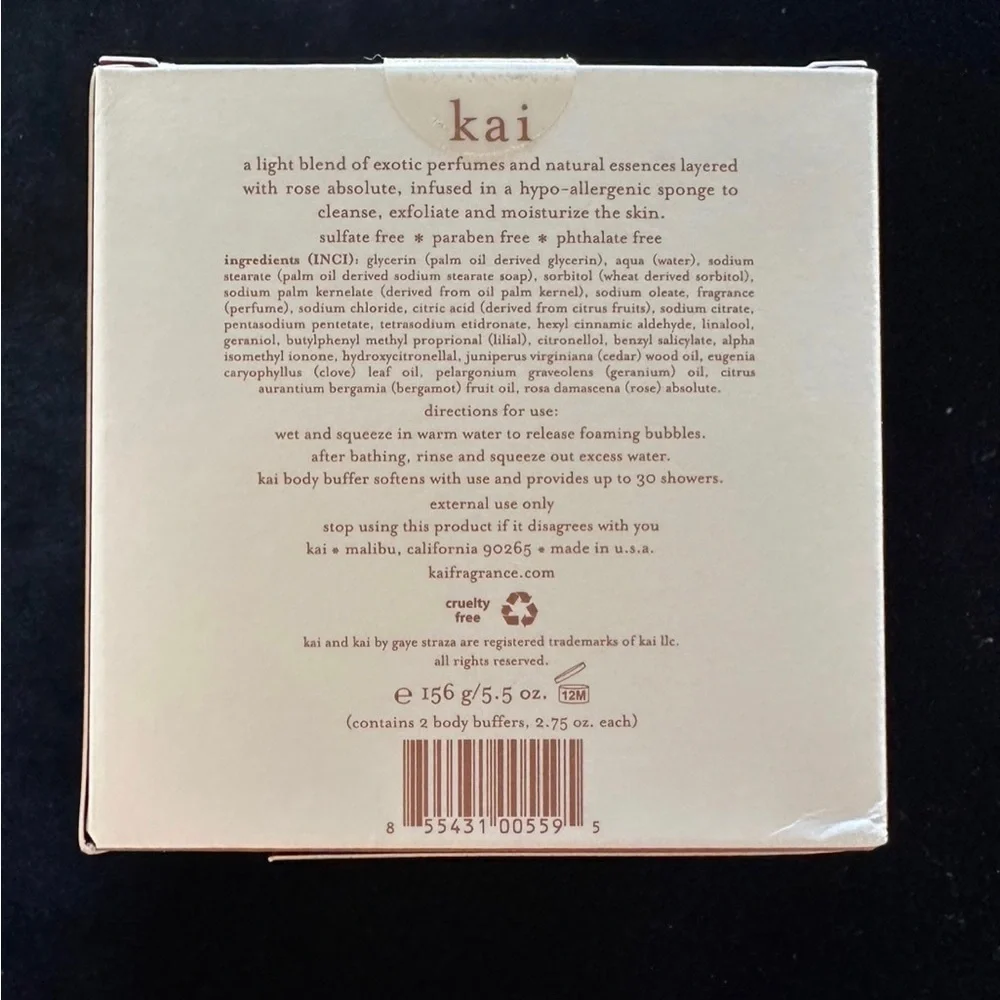 kai Body Buffer, Rose, 2 Count NIB